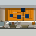 Modern KTV Lounge Interior Design With Comfortable Sofa TV Shelves And Marble Walls