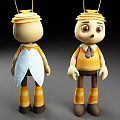 Cartoon Bee Game And Movie Character With Yellow Brown Striped Body Wings And Hat 3d model
