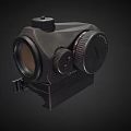 Tactical Weapon Optic Sight With Adjustable Knobs And Black Mount Design 3d model