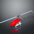 Space Exploration Helicopter Prototype With Red Body White Rotor Blades And Support Structure 3d model