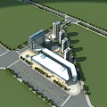 Aerial View Urban Planning With Modern Commercial Buildings Green Spaces And Roads