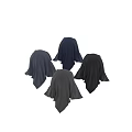 Four Color Fabric Samples With Different Shades For Head Covering Textile 3d model