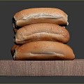 Golden Brown Bread Rolls Stacked on Wooden Tray With Soft Interior