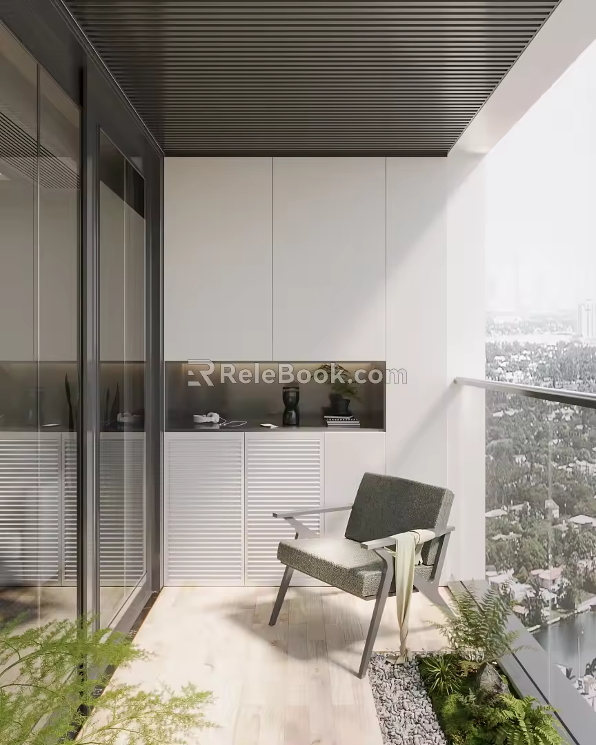 Modern Balcony Simple Balcony 3d model