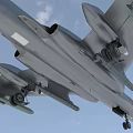 Fighter Jet 11098 Flying With Extended Landing Gear In Cloudy Sky