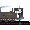 Steam Train On Railway Track With Level Crossing Barrier