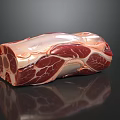 Fresh Marbled Raw Beef Chunk With Red Meat And White Fat Texture