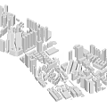 Modern Urban City Architecture Featuring Dense White Building Structures And Skyscrapers