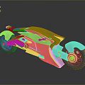 Futuristic Motorcycle With Sleek Design Gray Yellow White Colors And Dark Background Reflection
