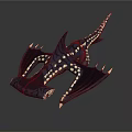 Mythical Dark Blue Dragon With White Spots Spread Wings And Sharp Claws