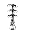 Modern tower high voltage line 3d model