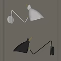 Modern Wall Lamps With Curved Metal Arms In White And Black Contemporary Design