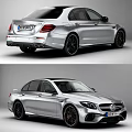 Silver Mercedes AMG Sedan With Sporty Exterior And Black Alloy Wheels