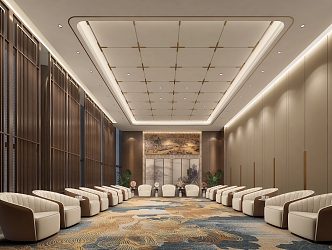 New Chinese Conference Room Xiantao Grand Theater VIP Lounge Xiantao Grand Theater New Lounge 2 3d model