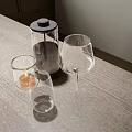 Elegant Wine Bottle and Glasses on Light Wooden Table with Candle Holder