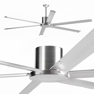 Modern Metallic Ceiling Fan With Multiple Blades For Home Indoor Use 3d model