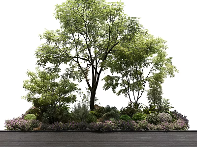 Modern Tree Plant Landscape Cluster 3d model