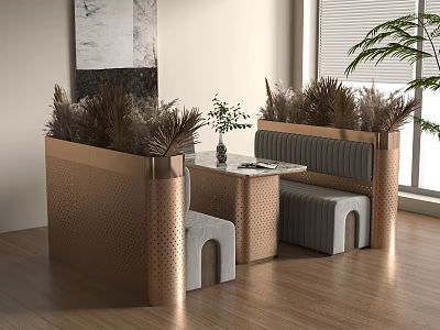 Modern Card Seat Sofa Restaurant Card Seat Sofa Curved Card Seat Casual Sofa 3d model