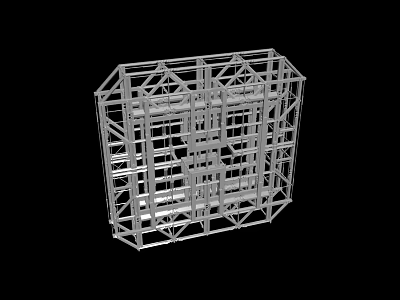 Industrial Steel Frame Structure With Grid Design For Construction Support 3d model