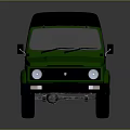 Green Two Door Classic Off Road Vehicle With Black Roof And White Rims