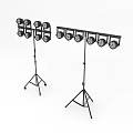 Multiple Downlights And Spotlights On Tripod Stands For Event Lighting Setup