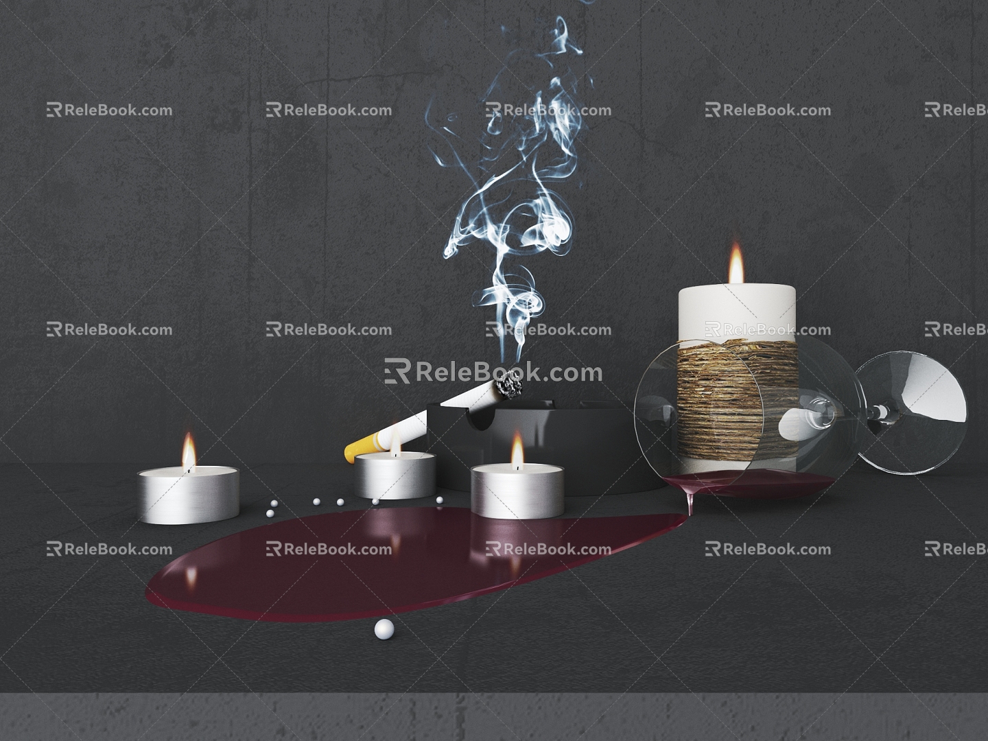 Modern candle lamp 3d model