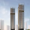 Modern High Rise Buildings Featuring Glass Windows And Balconies In Urban Skyline