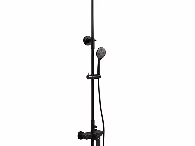 Black Shower Faucet System With Handheld Sprayer And Fixed Head 3d model