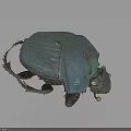 Green Metallic Beetle with Striped Body Showcasing Shiny Exoskeleton on Black Background