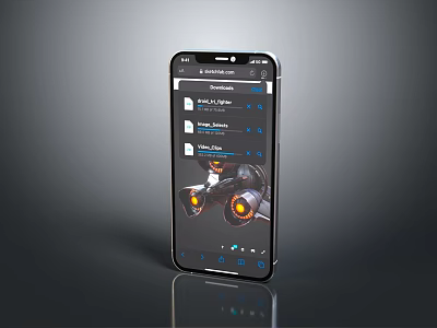 Modern Smartphone Home Screen Interface With App Folders And Vehicle 3d model