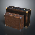 Large and Small Vintage Leather Cases for Electronic Devices with Metal Corners