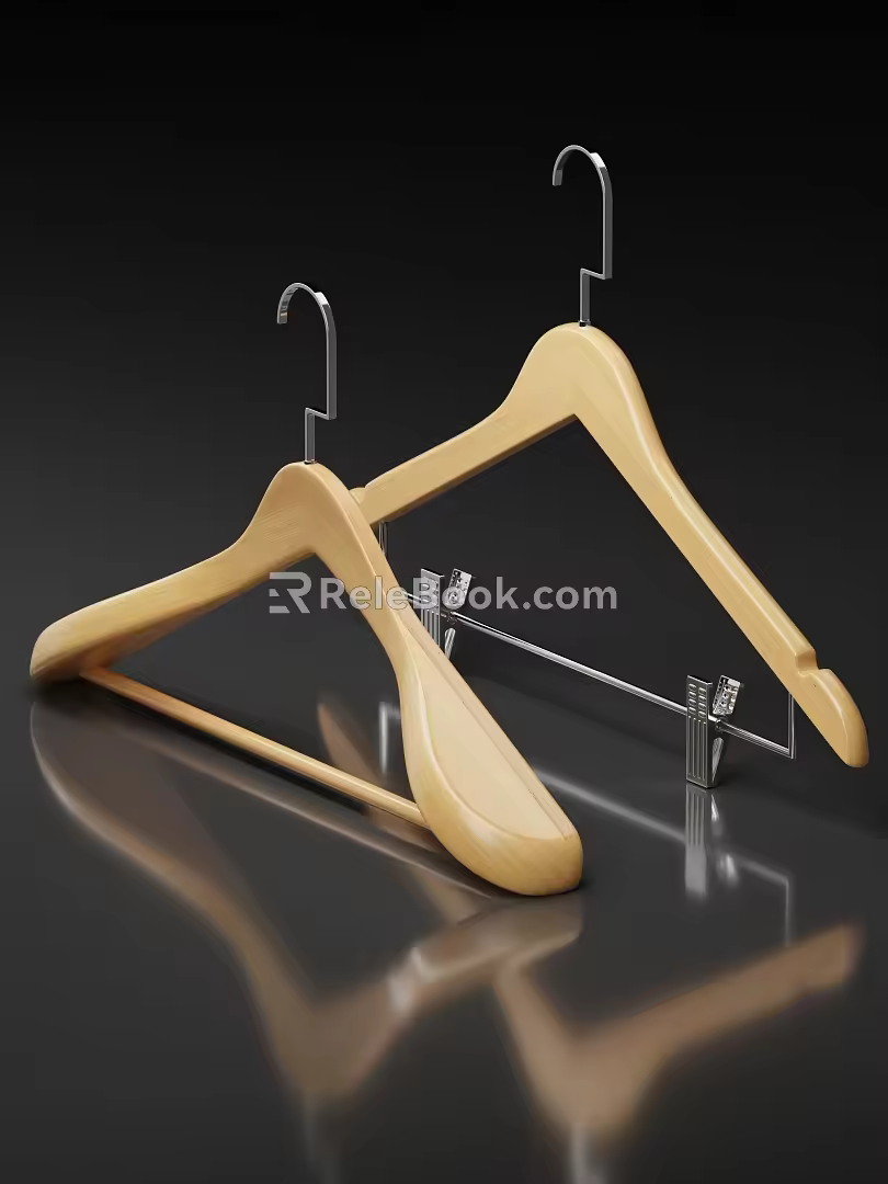Modern Drying Rack Wooden Hanger 3d model