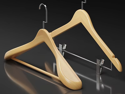 Modern Drying Rack Wooden Hanger 3d model