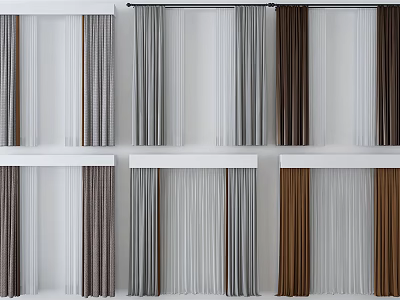 Modern Curtain Panels With Multiple Colors Vertical Hanging For Home Decor 3d model
