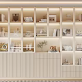 Modern Light Wood Bookcase With Open Shelves Lighting Books And Decorative Items