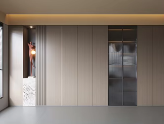 Modern full wall bookcase 3d model