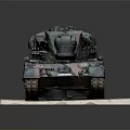 Military Tank Model With Camouflage Paint Turret And Cannon On Display Base