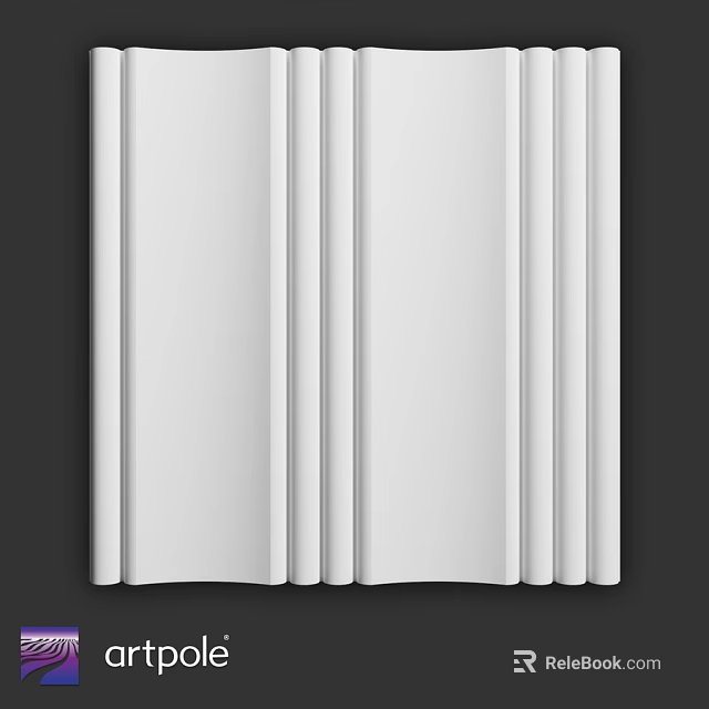 Modern White Wall Design With Vertical Stripes For Interior Decor 3d model 