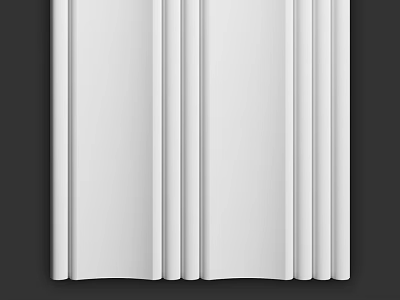 Modern White Wall Design With Vertical Stripes For Interior Decor 3d model