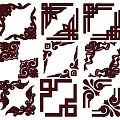 Traditional Chinese Decorative Carvings Featuring Floral Motifs Geometric Patterns And Corner Designs