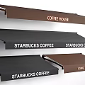 Outdoor Stylish Brown Black Awnings for Coffee House and Starbucks Coffee