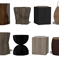 Modern Stool Round Stool Low Stool Pier 3d model