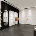 C.S.S Designer Clothing Studio Black White Exterior With Window Display Mannequins Plants Chair Table