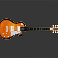 Orange Electric Guitar With White Details And Black Neck For Daily Music Life