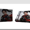 Throw Pillows with Female Warrior in Armor and Red Cape Ancient Chinese Style Design