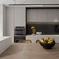 Modern Living Dining Area With TV Wall Shelves Marble Floor And Coffee Table Decorations