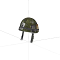 Tactical Military Green Camouflage Helmet With Stickers Badge And Adjustable Straps