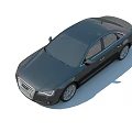 Black Audi Luxury Sedan With Sleek Design Front Grille And Modern Headlights