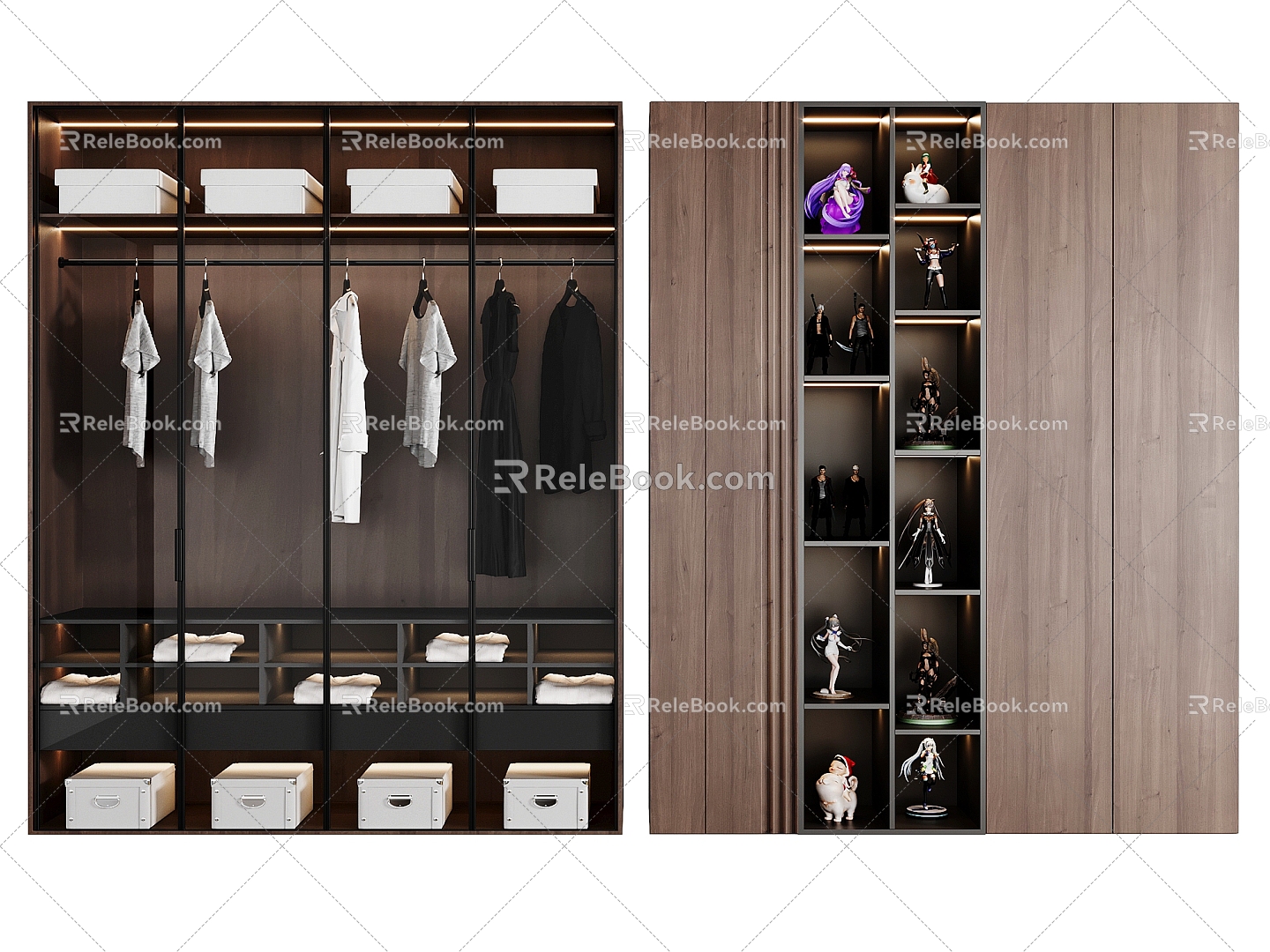 Wardrobe Glass Wardrobe Handmade Cabinet 3d model