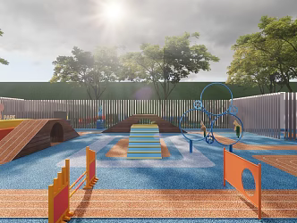 Modern Children's Play Area Community Landscape Pet Paradise 3d model